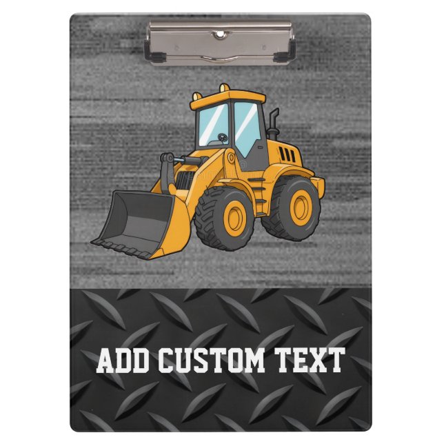 Skid-Steer-Bau-Logo-Clipboad Klemmbrett (Vorderseite)