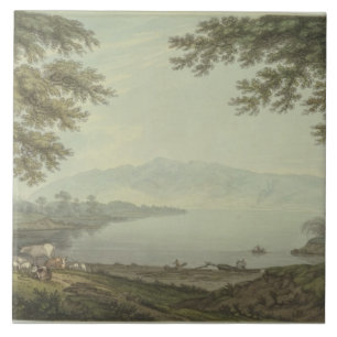 Skiddaw und Derwent Wasser (Stift u. Tinte mit w/c Fliese