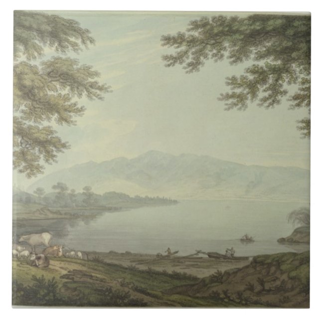 Skiddaw und Derwent Wasser (Stift u. Tinte mit w/c Fliese (Vorderseite)