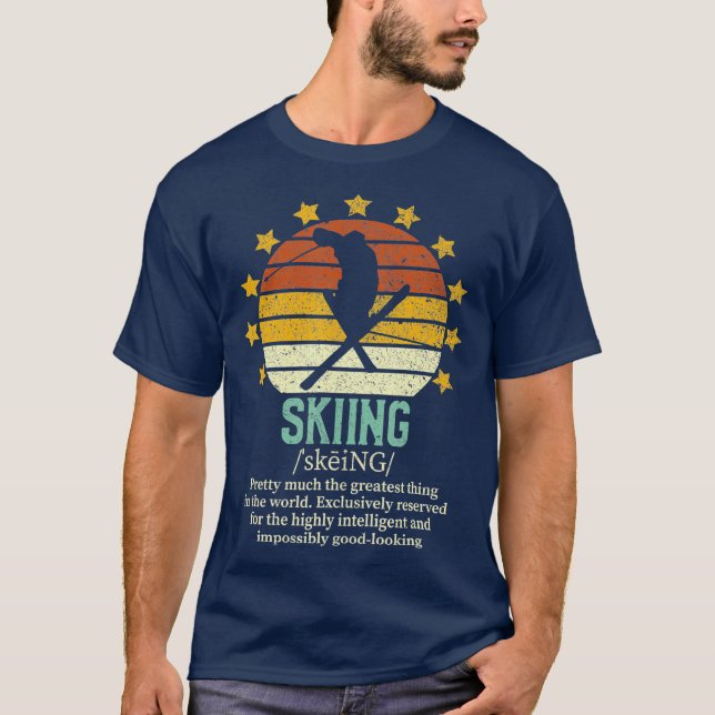 Skidefinition Skifahrer Geschenk Funny Ski T-Shirt (Vorderseite)
