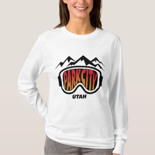 Skientwurf Park City Utah auf langem Hülsent-stü T-Shirt