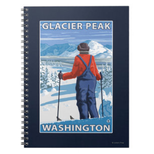 Skier Admiring - Glacier Peak, Washington Notizblock
