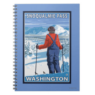 Skier Admiring - Snoqualmie Pass, Washington Notizblock