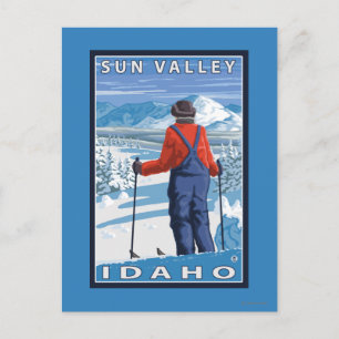 Skier Admiring - Sun Valley, Idaho Postkarte