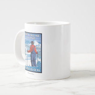 Skier Admiring - Timberline Lodge, Oregon Jumbo-Tasse