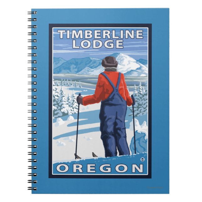 Skier Admiring - Timberline Lodge, Oregon Notizblock (Vorderseite)