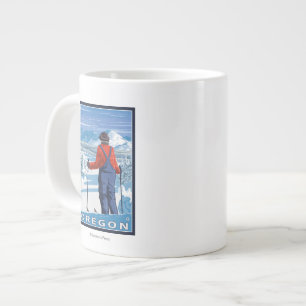 Skier Admiring - Vintage Travel Poster Jumbo-Tasse