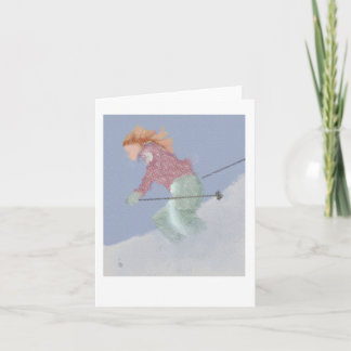 Skier Art Karte