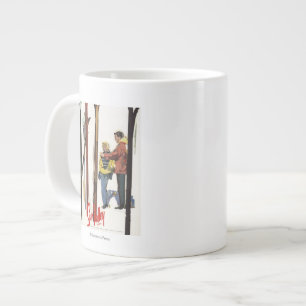 Skier aufrecht im Schnee vom Paar Poster Jumbo-Tasse