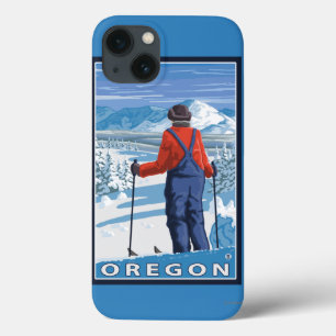 Skier-bewundern Vintages Reise-Plakat Case-Mate iPhone Hülle