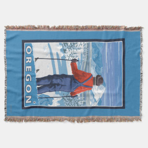 Skier-bewundern Vintages Reise-Plakat Decke
