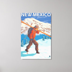 Skier Carry SkisNew Mexico Leinwanddruck