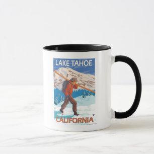 Skier Carry Snow Skis - Lake Tahoe, Californi Tasse