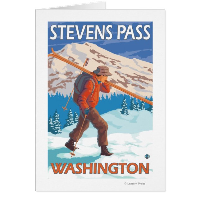 Skier Carry Snow Skis - Stevens Pass, WA (Vorne)