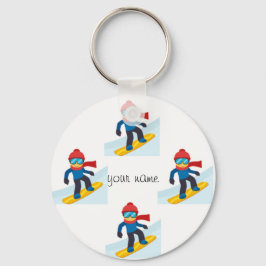 Skier Emoji und '' Ihr Name hier " Schlüsselanhänger