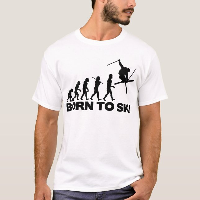 SKIER-EVOLUTION GEBOREN SKI 01.png T-Shirt (Vorderseite)