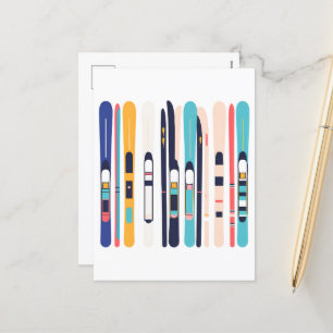 Skier Feiertagspostkarte