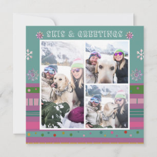 Skier & Grüße Weihnachten Winterschnee Ski 3 Foto