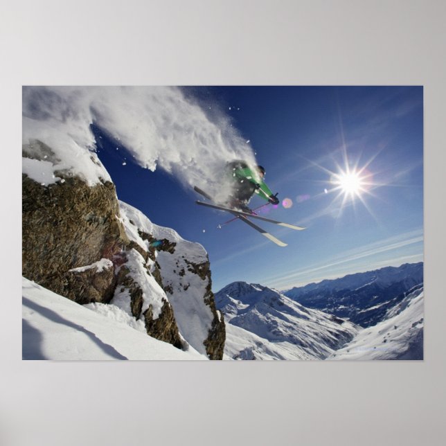 Skier in Midair Poster (Vorne)