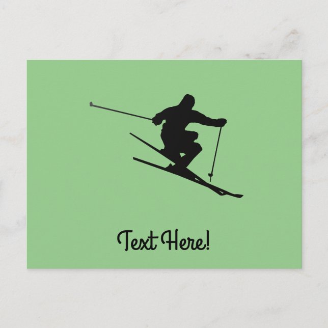 Skier Postkarte (Vorderseite)