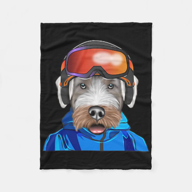 Skier Sealyham Terrier Snowboarding Pocket Fleecedecke (Vorderseite)