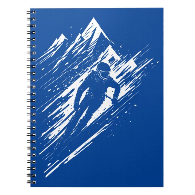 Skier Silhouette Graphic Art Notizblock (Vorderseite)