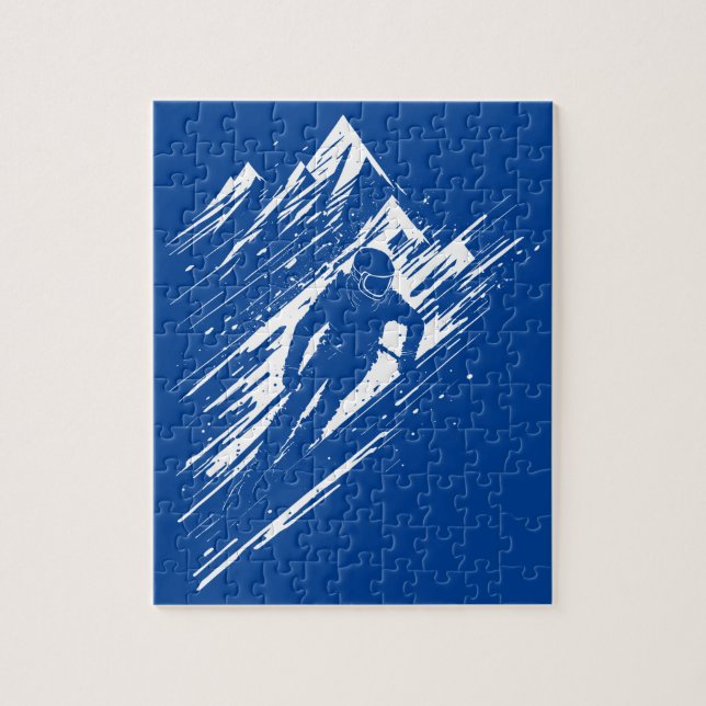 Skier Silhouette Graphic Art Puzzle (Vertikal)