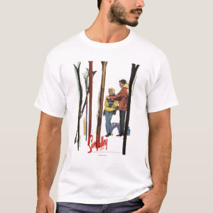Skier sind von einem Poster Stehend T-Shirt