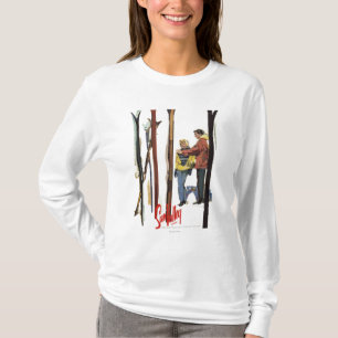 Skier sind von einem Poster Stehend T-Shirt