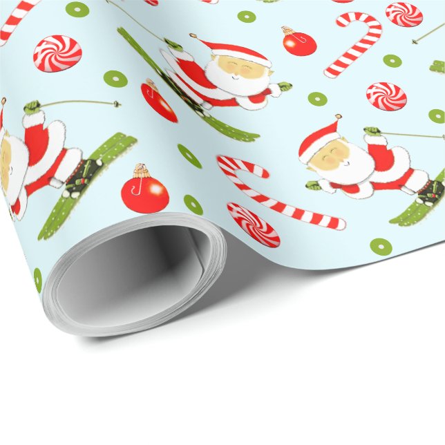 Skier Ski Holiday Geschenk Geschenkpapier (Rolleneckpunkt)