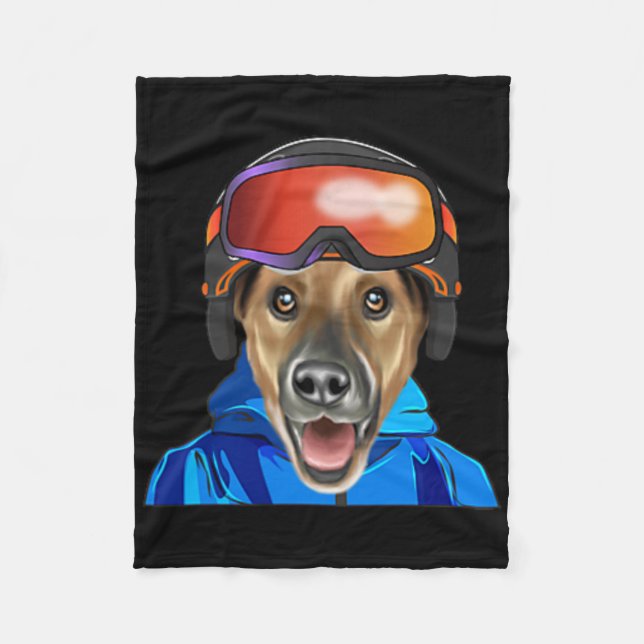 Skier Smooth Fox Terrier Snowboarder Pocket Fleecedecke (Vorderseite)