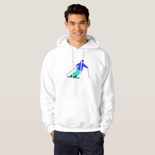 Skier Snow Skiing Hoodie (Vorne ganz)