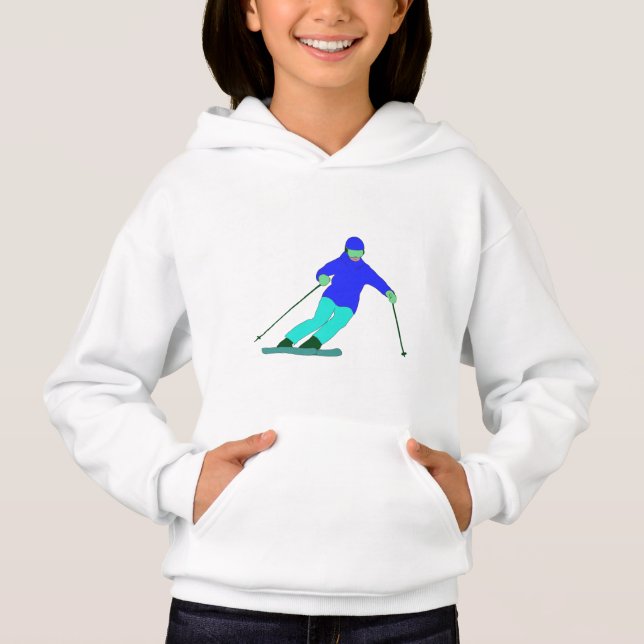 Skier Snow Skiing Hoodie (Vorderseite)