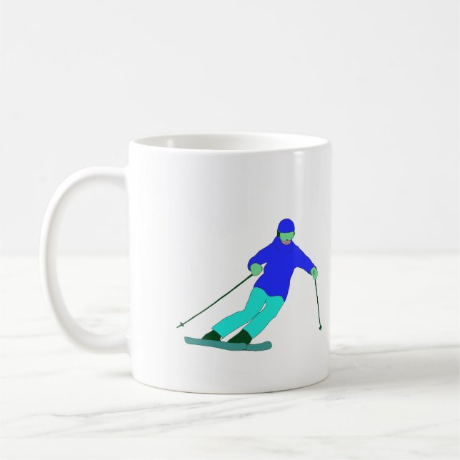 Skier Snow Skiing Kaffeetasse (Links)