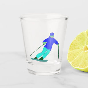 Skier Snow Skiing Schnapsglas