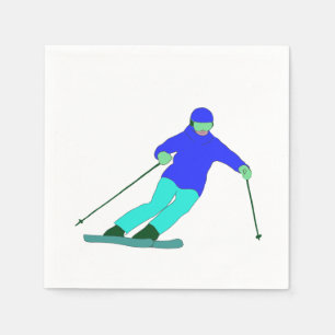 Skier Snow Skiing Serviette