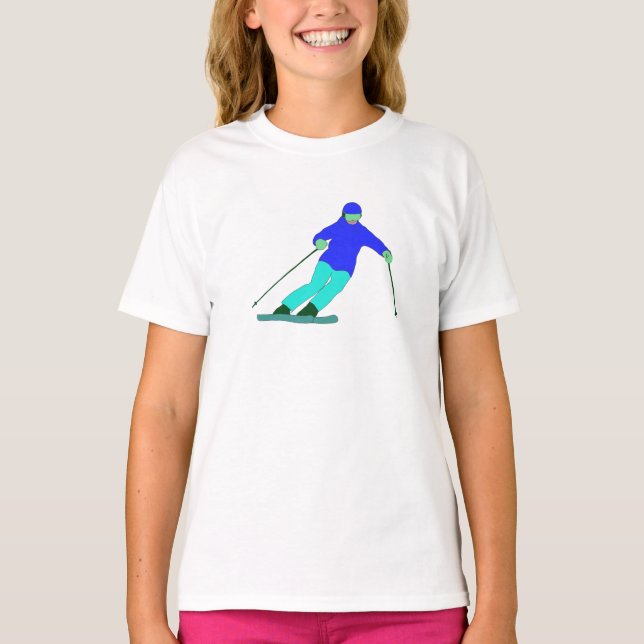 Skier Snow Skiing T-Shirt (Vorderseite)