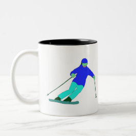 Skier Snow Skiing Zweifarbige Tasse