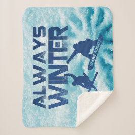 Skier & Snowboarder Throw Blanket Sherpadecke