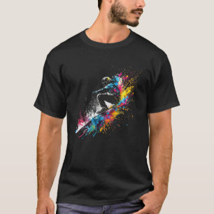 Skier Splash Freestyle Skifahren Freeskiing T-Shirt