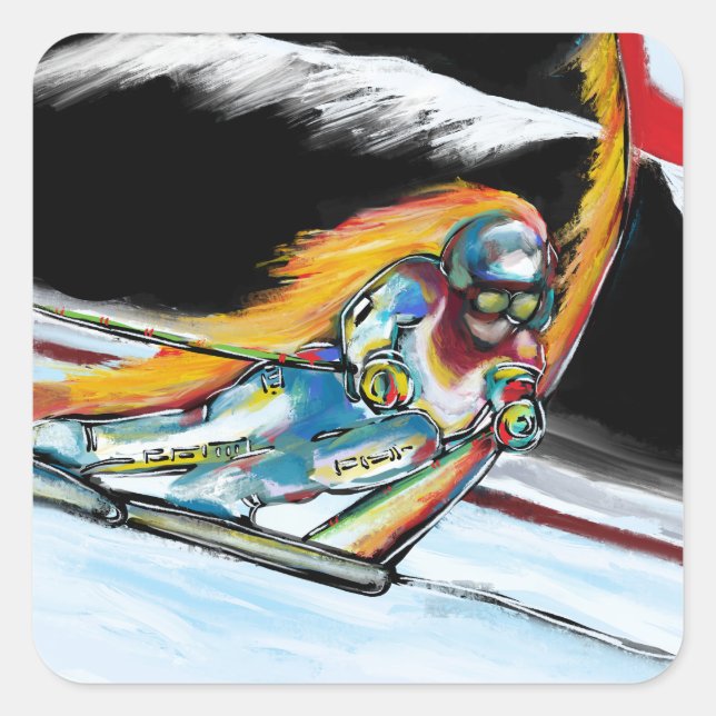 SKIER SQUARE STICKER (Vorderseite)