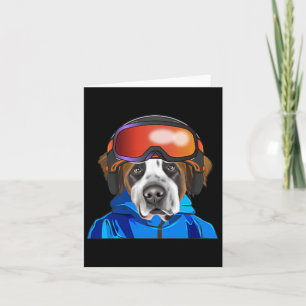 Skier St. Bernard Snowboarding Pocket Karte