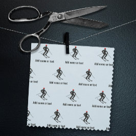 Skier Winter Sports Theme - eigener Text in jeder  Stoff