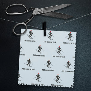 Skier Winter Sports Theme - eigener Text in jeder Stoff