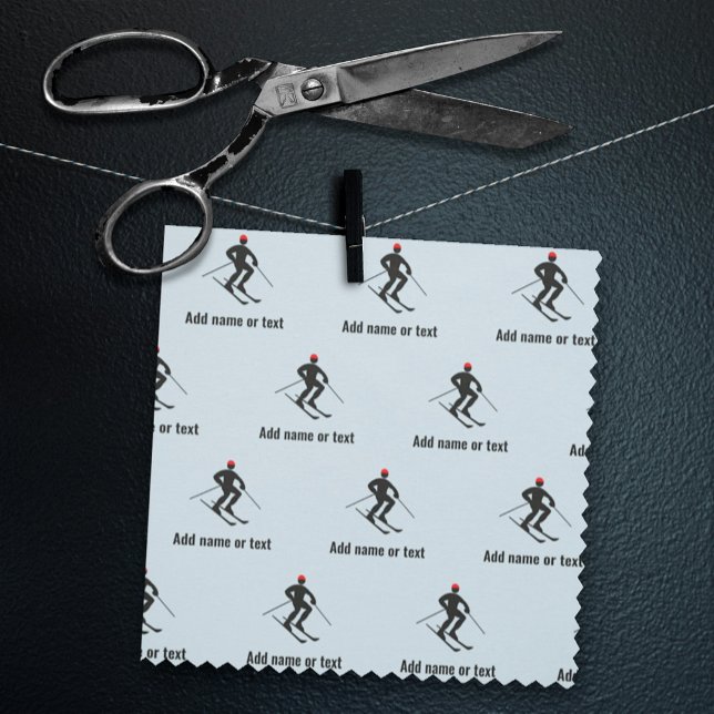 Skier Winter Sports Theme - eigener Text in jeder  Stoff (Von Creator hochgeladen)