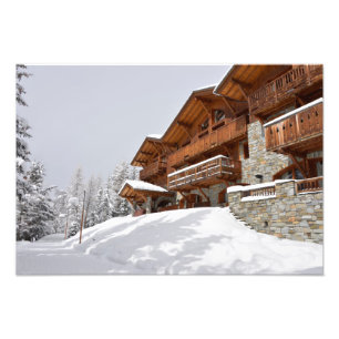 Skierholungsort-Chalet-Fotodruck Fotodruck