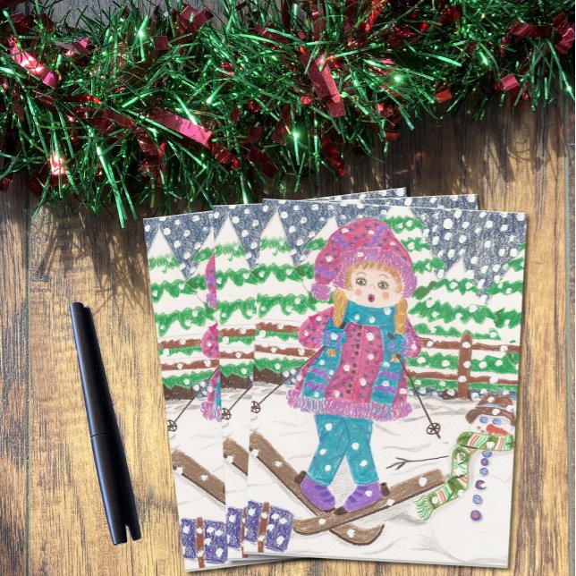 Skierin Postkarte (Choose the number of postcards you want . (Just 1 or more ? ) )