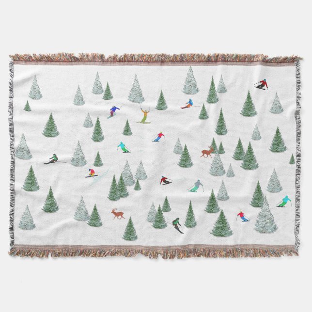 Skiers Downhill Skiing Illustration  Decke (Vorderseite)