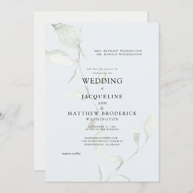 "Skies are Blue Wedding" - Einladung (Vorne/Hinten)