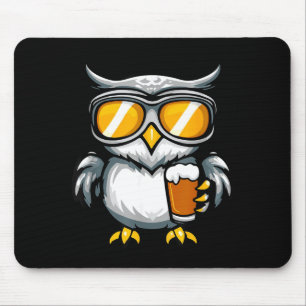 Skieule mit Bier _ Apres-Ski-Comic Mousepad